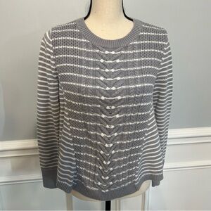 Cupido Gray Knitted Sweater Women's Long Sleeve Size Medium